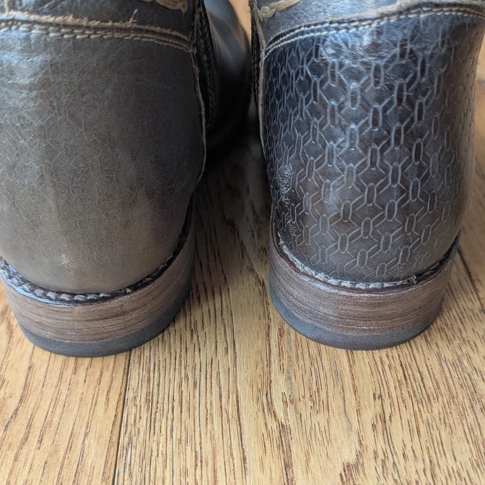 Bed Stu Manchester‎ Tall Boots Brown Distressed Leather Womens 7 Lace Up Western